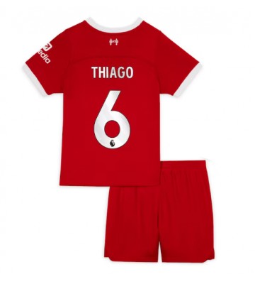 Liverpool Thiago Alcantara #6 Primera Equipación Niños 2023-24 Manga Corta (+ Pantalones cortos)